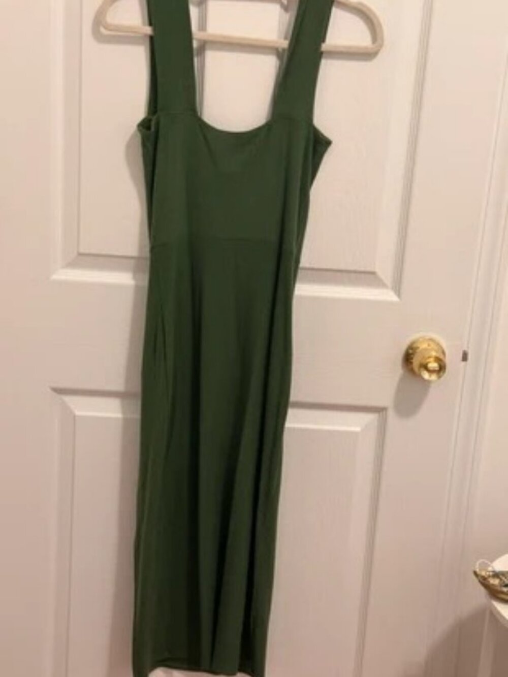 Reformation Green Ribbed Knit Midi Dress